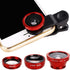 ulafbwur 3 1 Aluminum Alloy in Mobile Phone Fish Eye Super Wide Angle Macro Camera Lens Kit with Clip