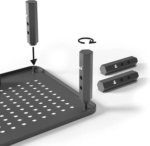 EVOOMI Monitor Stand Riser - Upgraded for Faster Productivity, Anti-Skid, HD Hexagonal Steel, Free Cable Ties, Computer