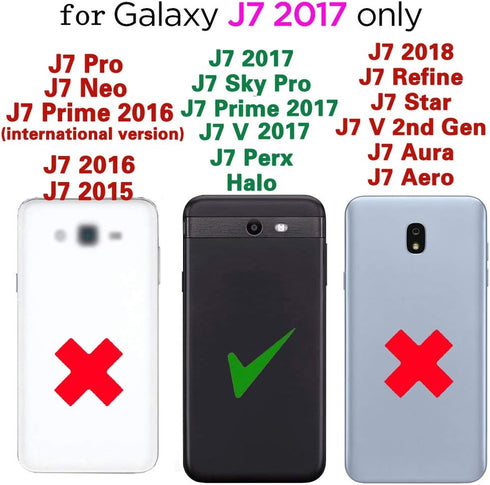 Asuwish Phone Case for Samsung Galaxy J7 Prime 2017 with Tempered Glass Screen Protector, Blue