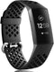 Wepro Black Band Compatible with Fitbit Charge 4/3 for Men and Women, Waterproof Breathable Sport Strap, Small