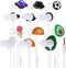 QearFun Cartoon Silicone Earbuds for Kids, 6pcs Different Pattern, Wired Earbud & in-Ear Headphones Gift for School