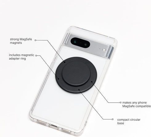 PopSockets Phone Grip Compatible with MagSafe - Adapter Ring Included, Phone Holder, Wireless Charging Compatible