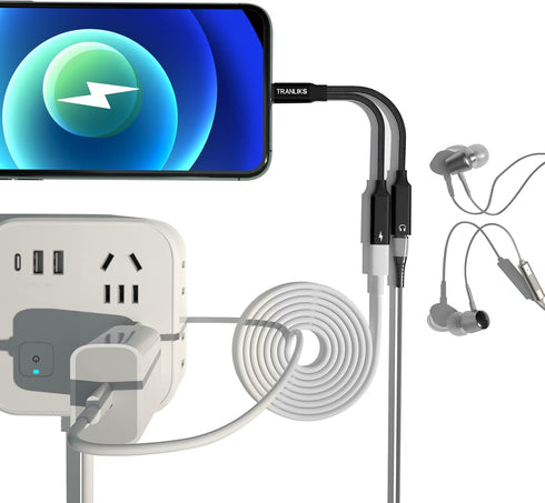 USB C Splitter, Dual USB C Headphone and Charger Adapter, 2-in-1 Type C Audio and PD 60W Fast Charging for USB C