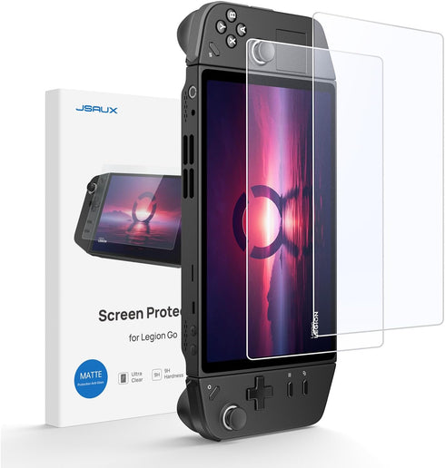 JSAUX 2-Pack Anti Glare Screen Protector for Legion Go, 9H Hardness, Edge-to-Edge Scratch Resistant Matte Tempered Glass