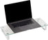 Contemporary Clear Glass Monitor Stand - Stylish Desktop Organizer and Laptop Riser