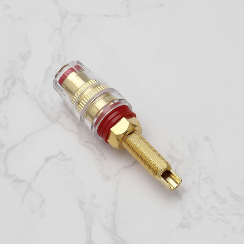 4Pcs Brass Crystal Long M8 Binding Post Heavy Duty Gold Plated Banana Jacks for Speaker Amplifier Connector