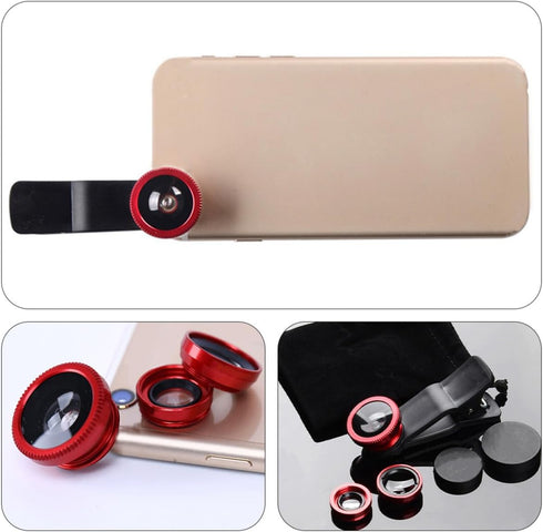 Toddmomy 2 Sets Clip-on Phone Camera Lens Kit, Wide Angle Macro Fisheye Mobile Camera Lenses for Smartphone