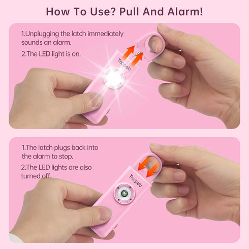 Original Self Defense for Women - Personal Alarm for Women - Recommended by Police - Loud Siren Bird Sound and SOS LED Strobe Light– Self Defense Keychain for College Essentials (Pink)