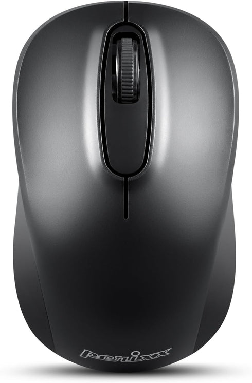 Perixx PERIMICE-722B Wireless Optical Mouse, Portable Design with Silent Clicks and Cable Straps, Black