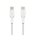 Belkin BoostCharge Braided USB-C to USB-C Cable (1M/3.3ft) for iPhone 15, iPhone 15 Pro, iPhone 15 Pro Max, iPhone 15 Plus, Galaxy S23, S22, Note10, Note9, Pixel 7, Pixel 6, iPad Pro, & More - White
