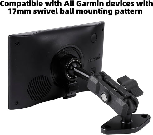 Aluminum AMPS to 17mm Ball Adapter with Extension Rod for Car Phone Holder, Compatible with Garmin GPS