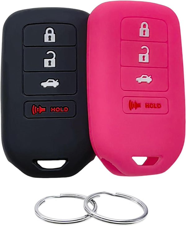 Silicone Rubber Key Fob Cover for 2013-2021 Honda Accord CR-V Civic Fit HR-V, Not Fit Straight Key