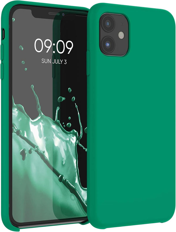 kwmobile Case Compatible with Apple iPhone 11, TPU Silicone Phone Cover with Soft Finish, Emerald Green