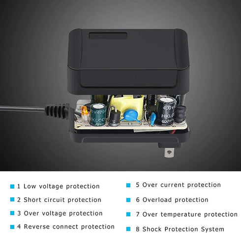 SUPERNIGHT 12V 2A Power Adapter Supply, AC 100-240V to DC, 5.5x2.1mm Jack