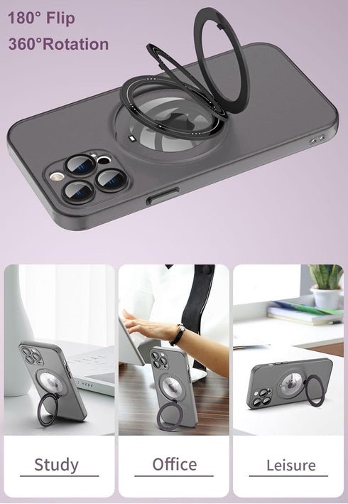iPhone 12 Pro Max Case - Lightweight, Translucent Matte, Shockproof, Magsafe Compatible, with Camera Lens Protector,