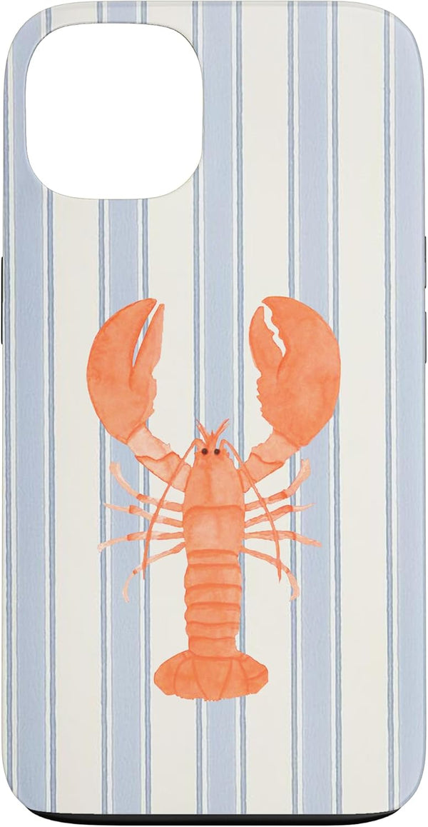 Retro Beachy Summer Lobster Stripes Aesthetic Case for iPhone 13