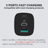 USB C GaN Charger, 65W & 45W 3 Port PD 3.0 QC3.0 Wall Adapter, Compatible with iPhone 14 Pro Max, Galaxy S22