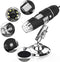USB Digital Microscope, 1600x Magnification Endoscope Camera with Metal Stand for Windows, Android, and Mac