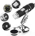 USB Digital Microscope, 1600x Magnification Endoscope Camera with Metal Stand for Windows, Android, and Mac