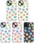 MOSNOVO iPhone 15 Case - Clear TPU Bumper, Retro Groovy Flower, Shockproof, 6.6 ft Drop Impact, Anti Peel Off Tech, 6.1"