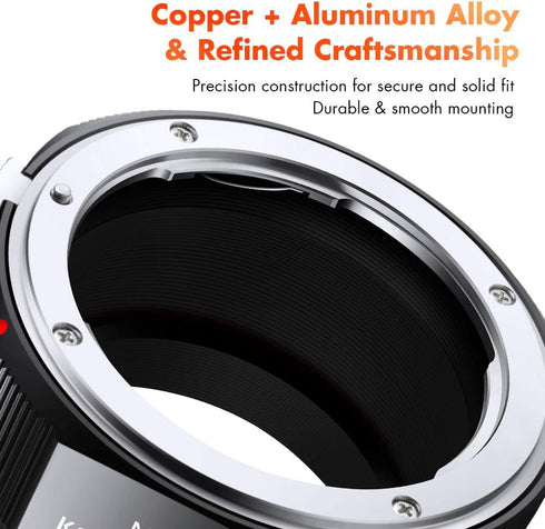 K&F Concept Lens Mount Adapter for Nikon AI Nikkor F Mount Lens to Sony Alpha E NEX Mount Mirrorless Camera