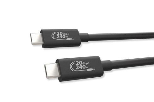 USB 4.0 Gen2 x 2 Type C Cable, 20Gbps High Speed Data Transfer, 4K Video, EPR 240W Ultra Fast Charging, Black, 2M