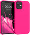 kwmobile Case for Apple iPhone 12 mini, TPU Silicone Phone Cover with Soft Finish in Neon Pink