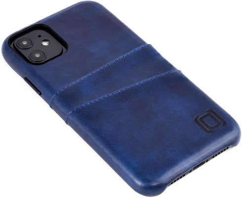 Dockem Wallet Case for iPhone 11 with Built-in Metal Plate for Magnetic Mounting & 2 Credit Card Holders, Navy Blue