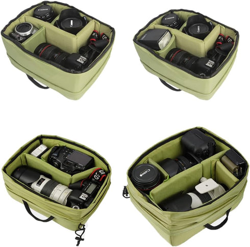 Hilitand Protective Flexible Padded Storage Bag with Removable Partition for Mirrorless Cameras and Lenses