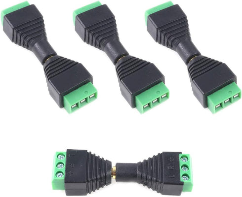 Glarks 8Pcs 3.5mm Stereo Audio Balanced Male & Female Jack to AV 3-Screw Video Balun Terminal Adapter Connector