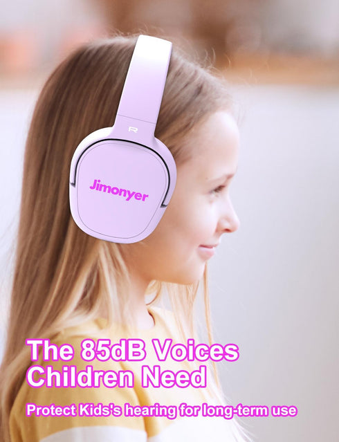 Kids Headphones with Safe Volume Limiter, 3.5mm Wired On-Ear Headphones for School, HD Stereo Sound (Pink)