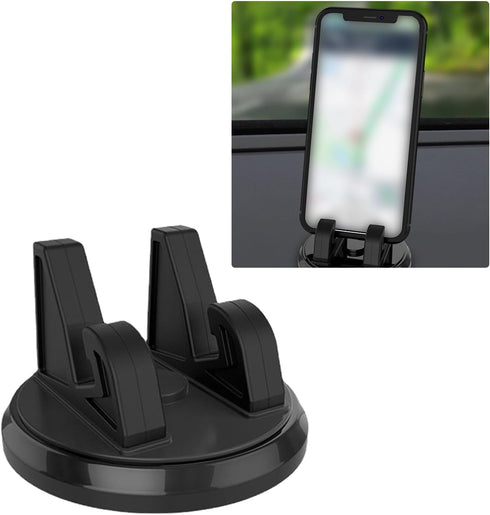 Pack-1 Car Dashboard Cell Phone Holder, 360 Degree Rotation Navigation Bracket for Most Cars, SUVs and Vans (Black)