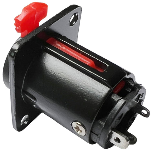 CESS Black 1/4" Jacks TS and TRS Panel Mount Jack Locking Style D Series Size, 4 Pack