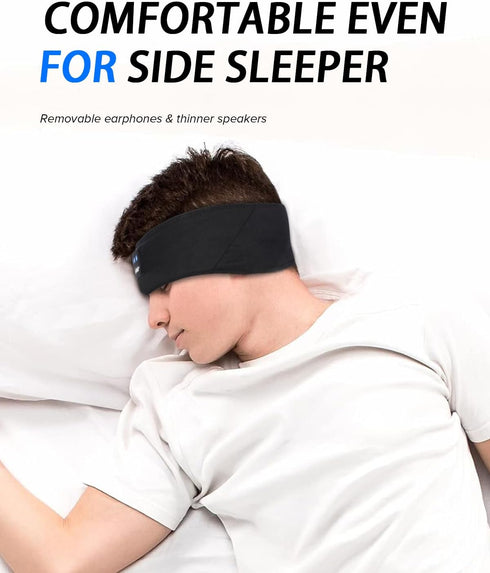 LC-dolida Sleep Headphones Bluetooth Headband, Wireless Headband Headphones with Thin HD Speakers, Soft Long Time Play Sports Headsets for Side Sleepers, Workout, Yoga, Travel