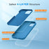 Miracase Shockproof Liquid Silicone Rubber Phone Case Cover for iPhone 13 6.1 inch, with Tempered Glass Screen