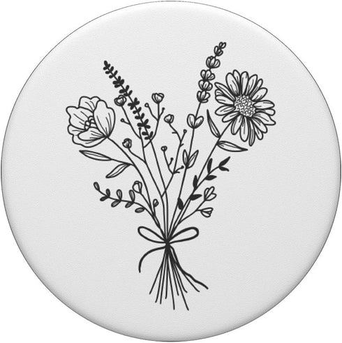 PopSockets Adhesive PopGrip - White Wildflower Floral Flower Design
