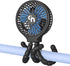 WiHoo Mini Handheld Stroller Fan, Personal Portable Car Seat Baby Fan with Flexible Tripod, USB or Battery Operated,