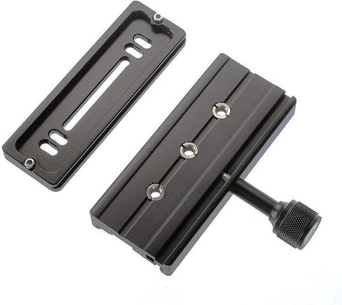 Hersmay 120mm 3/8" 1/4" Arca-Swiss Quick Release Plate with QR Clamp Adapter with Screw Hole Compatible for Camera