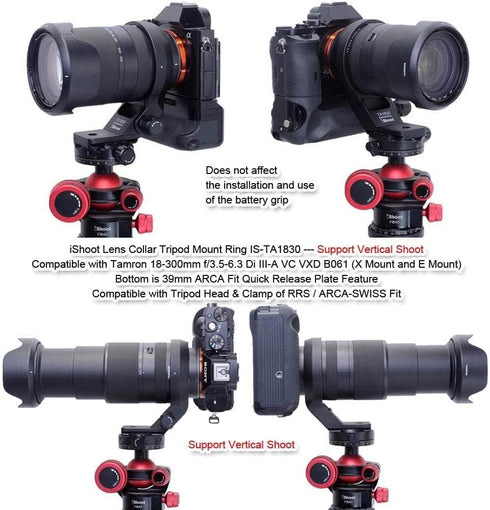 Lens Collar Tripod Mount Ring, Compatible with Tamron 18-300mm f/3.5-6.3 Di III-A VC VXD B061, Arca-Swiss Fit