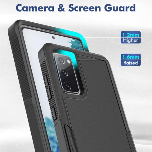 for Samsung Galaxy S20 FE 5G Case, Dual Layer Heavy Duty Protective Cover with Screen Protector