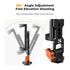 K&F Concept Metal Phone Tripod Mount, Universal Smartphone Stand with 2 Cold Shoe Mount, Adjustable Cellphone Holder