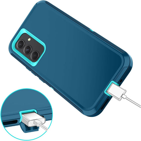I-HONVA Samsung Galaxy A54 5G Case, Shockproof Dust/Drop Proof 3-Layer Full Body Protection (Turquoise)