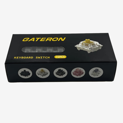 Gateron KS-3X1 Pro V2 Milky Yellow Pre-lubed 5-Pin Linear Switches, Compatible with All MX Mechanical Keyboards (72PCS)