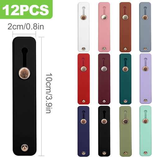 CeroDimo 12-Piece Universal Phone Loop Finger Strap Holder, Portable Silicone Grip Strap for Phone Cases, Telescopic