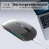 Wireless Bluetooth Mouse, Rechargeable LED Dual Mode Mouse (Bluetooth 5.2 and USB Receiver), Portable Silent Mouse for