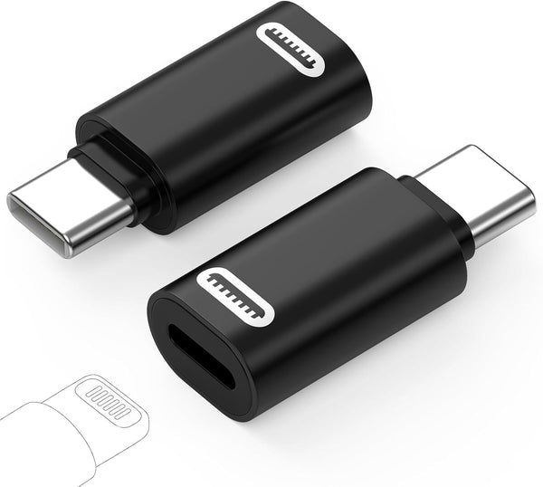 MoKo Lightning Female to USB C Male Adapter, 2 Pack for iPhone 15/16 Pro/Max, Galaxy S24, iPad Pro/Air, Fast Charging