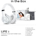 90H 3 DOQAUS Bluetooth Headphones Over Ear, Playtime, EQ Modes, HiFi Audio, ENC Mic, Reinforced Durable Frame & Soft