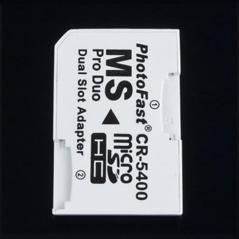 Micro SD TF to Memory Stick MS Pro Duo Adapter, Dual 2 Slot Converter for PSP 1000/2000/3000 CR-5400