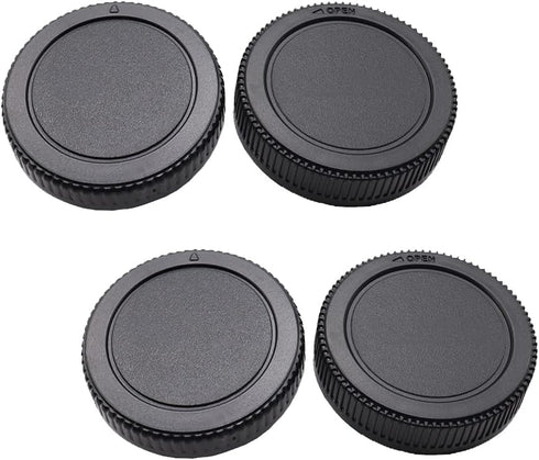 Rear Lens Cap & Body Cap Set for Panasonic GX9/GX85 Camera, Olympus EM10II/EM5II Micro 4/3 DSLR Camera Kit
