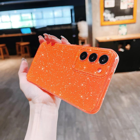 MINSCOSE Samsung Galaxy S23 Plus Case - Cute Neon Bright Color, Glitter Bling Thin Slim Shockproof Silicone Case